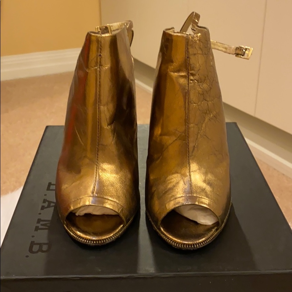 LAMB Bronze Leather Pumps